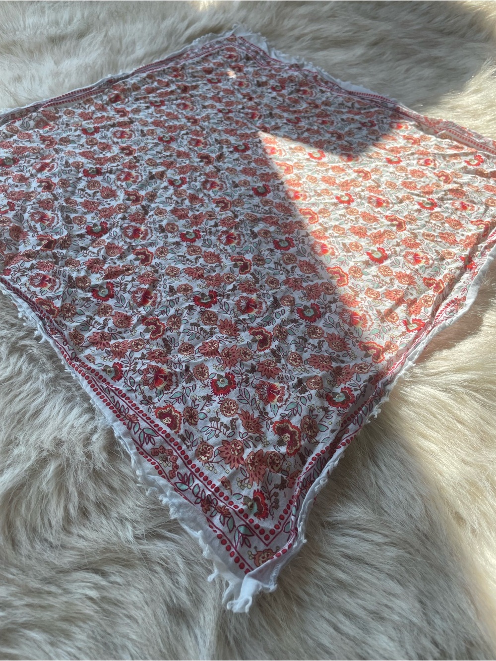 Madewell Floral Vintage Vibes Bandana with Frayed Edges